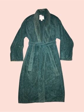 Vintage Victorias Secret Country Green Terry Cloth Robe